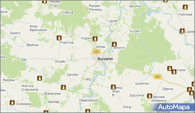 mapa Burzenin, Burzenin na mapie Targeo