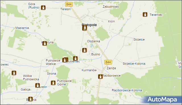 mapa Buśno, Buśno na mapie Targeo