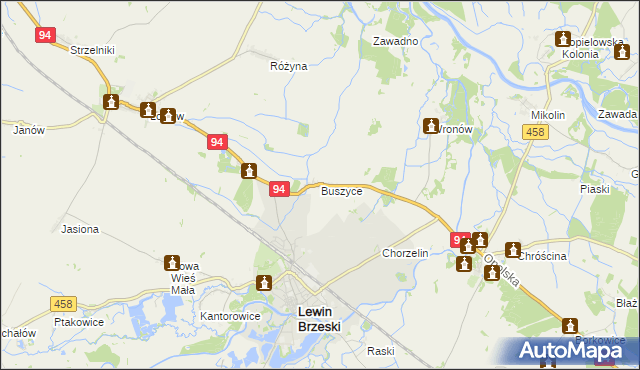 mapa Buszyce gmina Lewin Brzeski, Buszyce gmina Lewin Brzeski na mapie Targeo