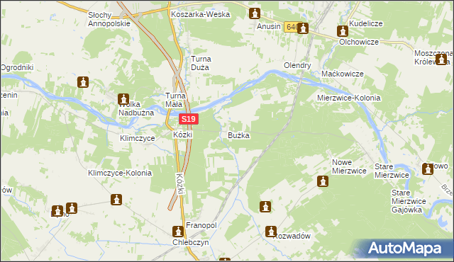 mapa Bużka, Bużka na mapie Targeo