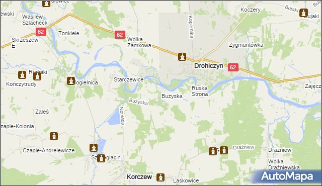 mapa Bużyska, Bużyska na mapie Targeo