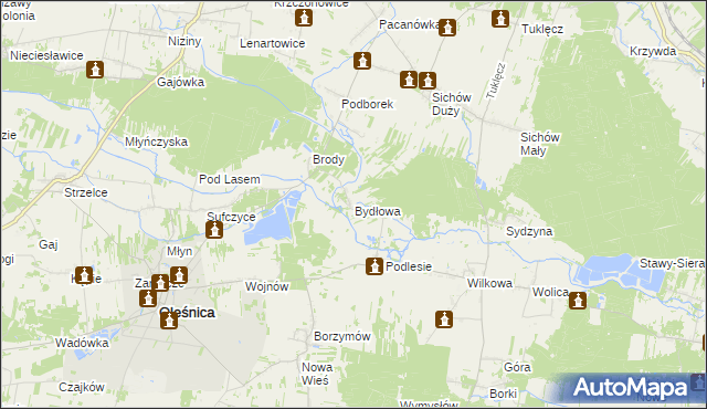 mapa Bydłowa, Bydłowa na mapie Targeo