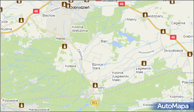 mapa Bzinica Nowa, Bzinica Nowa na mapie Targeo