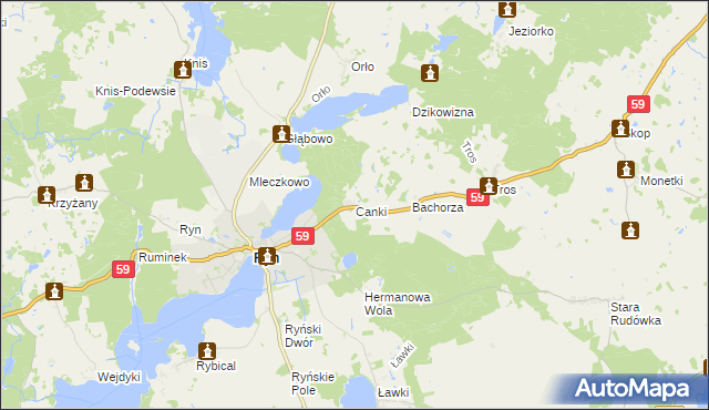 mapa Canki, Canki na mapie Targeo