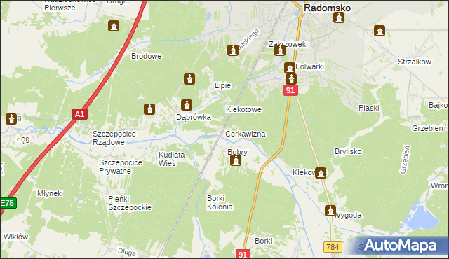 mapa Cerkawizna, Cerkawizna na mapie Targeo