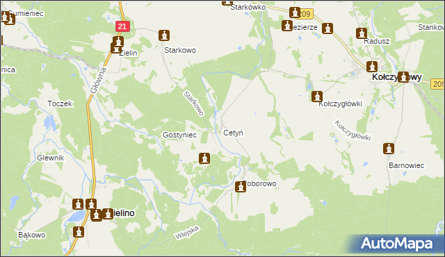 mapa Cetyń, Cetyń na mapie Targeo