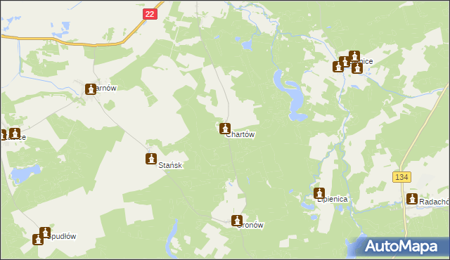 mapa Chartów, Chartów na mapie Targeo