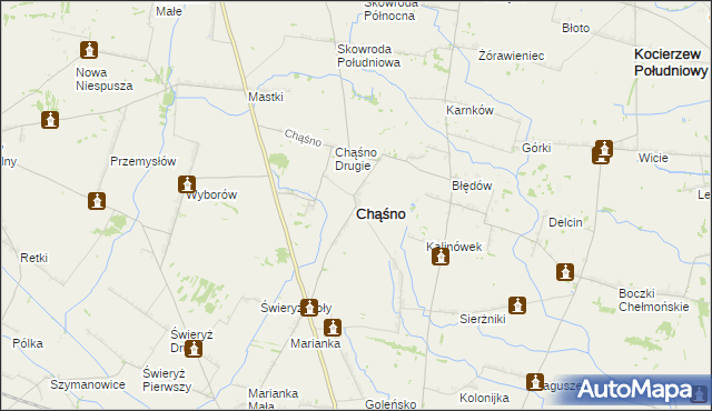 mapa Chąśno, Chąśno na mapie Targeo