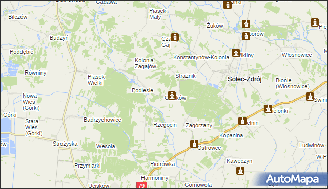 mapa Chinków, Chinków na mapie Targeo