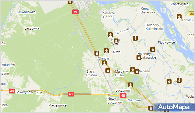mapa Chinów, Chinów na mapie Targeo