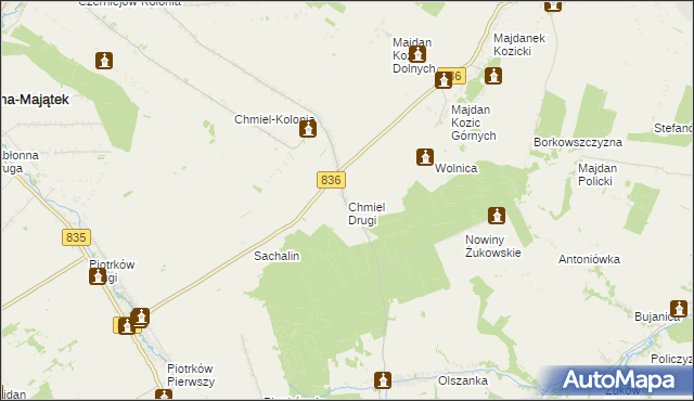 mapa Chmiel Drugi, Chmiel Drugi na mapie Targeo