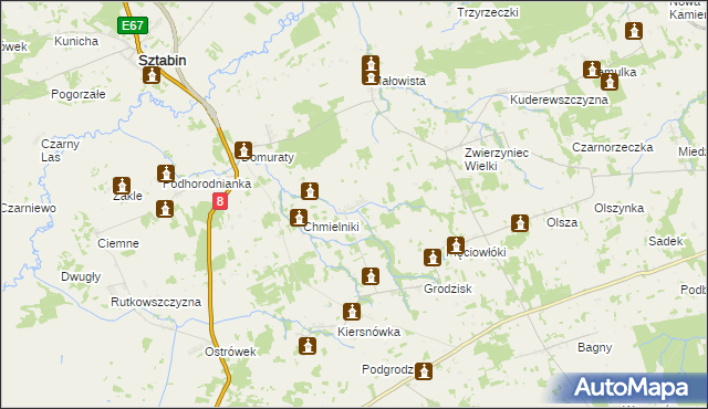 mapa Chmielówka gmina Suchowola, Chmielówka gmina Suchowola na mapie Targeo