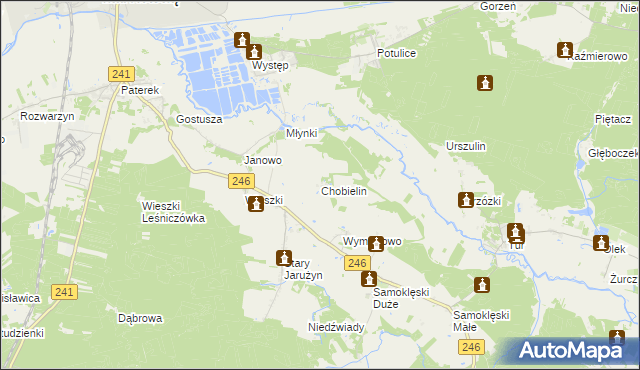 mapa Chobielin, Chobielin na mapie Targeo