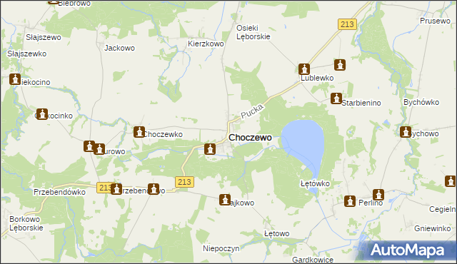 mapa Choczewo, Choczewo na mapie Targeo