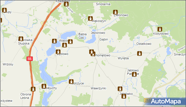 mapa Chomętowo gmina Szubin, Chomętowo gmina Szubin na mapie Targeo