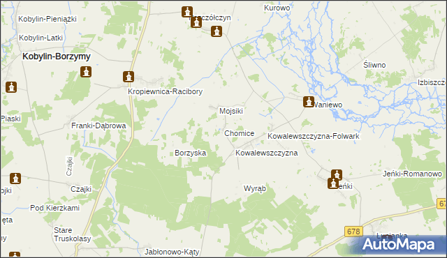 mapa Chomice gmina Sokoły, Chomice gmina Sokoły na mapie Targeo