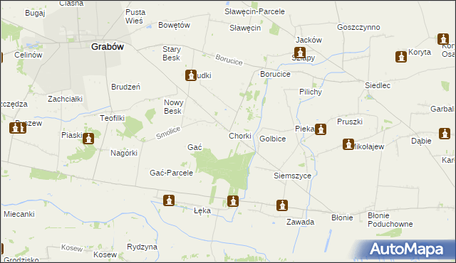 mapa Chorki, Chorki na mapie Targeo