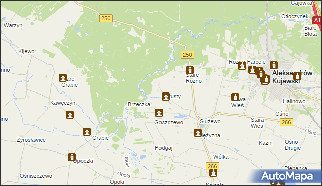 mapa Chrusty gmina Aleksandrów Kujawski, Chrusty gmina Aleksandrów Kujawski na mapie Targeo