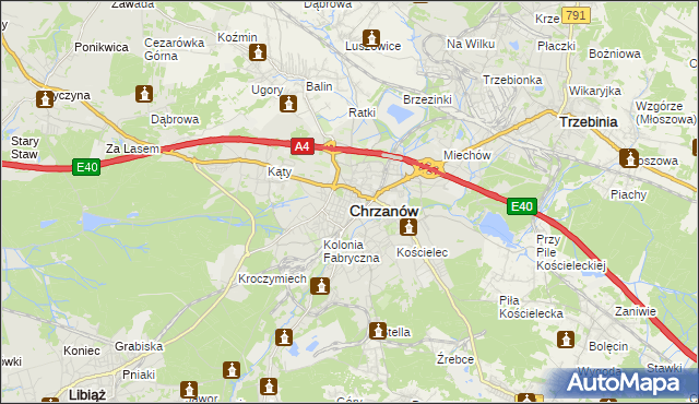 mapa Chrzanów, Chrzanów na mapie Targeo