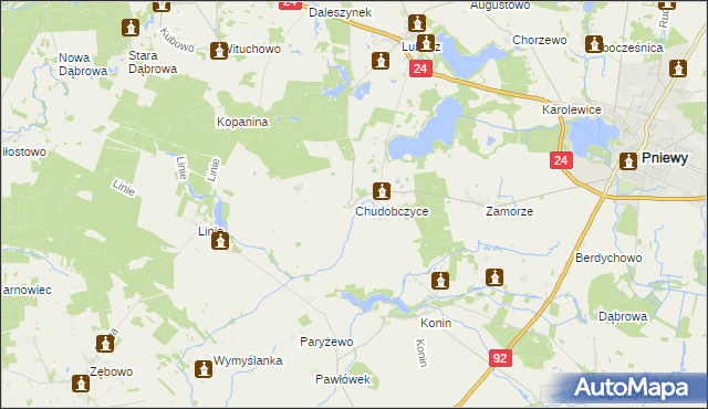 mapa Chudobczyce, Chudobczyce na mapie Targeo