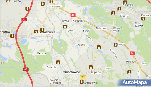 mapa Chudów, Chudów na mapie Targeo