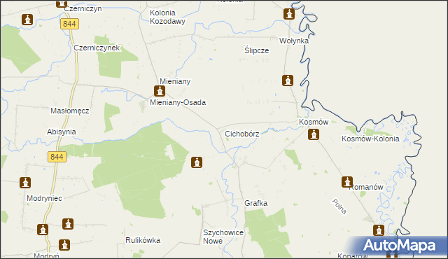 mapa Cichobórz, Cichobórz na mapie Targeo