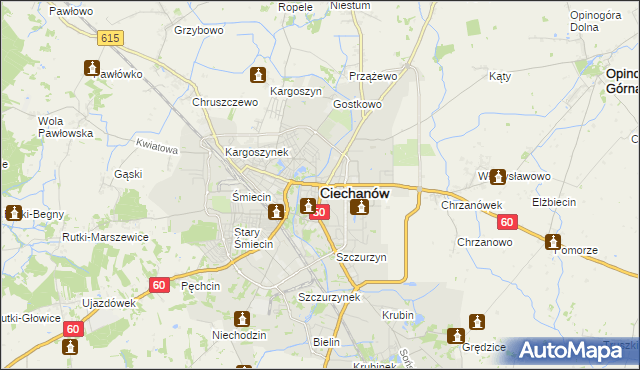 mapa Ciechanów, Ciechanów na mapie Targeo