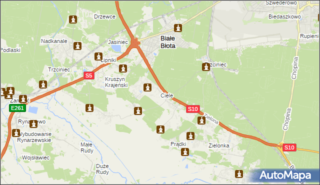 mapa Ciele, Ciele na mapie Targeo