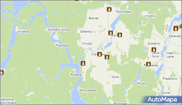 mapa Cierplewo, Cierplewo na mapie Targeo