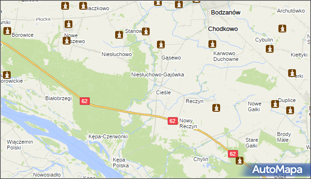 mapa Cieśle gmina Bodzanów, Cieśle gmina Bodzanów na mapie Targeo