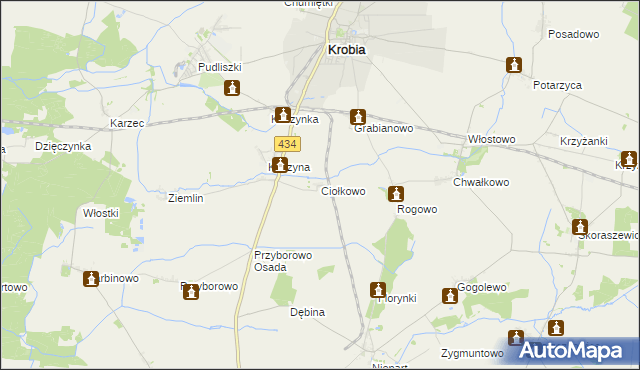 mapa Ciołkowo, Ciołkowo na mapie Targeo