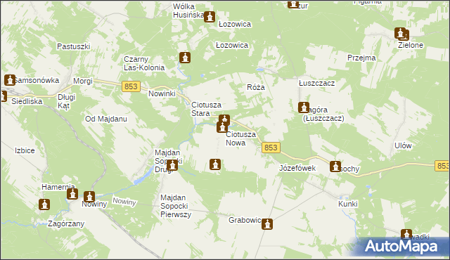 mapa Ciotusza Nowa, Ciotusza Nowa na mapie Targeo
