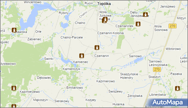 mapa Czamanin, Czamanin na mapie Targeo