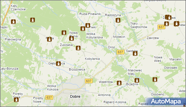 mapa Czarnocin gmina Dobre, Czarnocin gmina Dobre na mapie Targeo