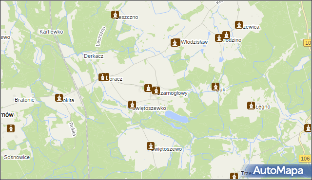mapa Czarnogłowy, Czarnogłowy na mapie Targeo
