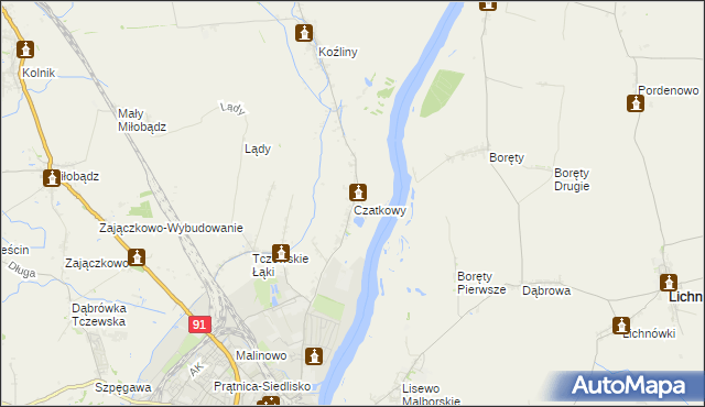 mapa Czatkowy, Czatkowy na mapie Targeo