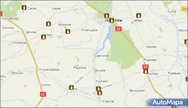 mapa Czerminek, Czerminek na mapie Targeo