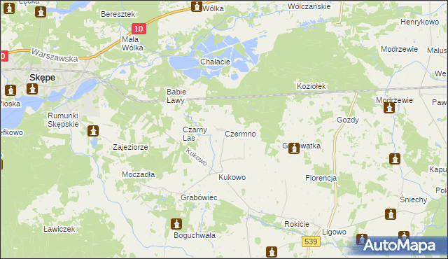 mapa Czermno gmina Skępe, Czermno gmina Skępe na mapie Targeo