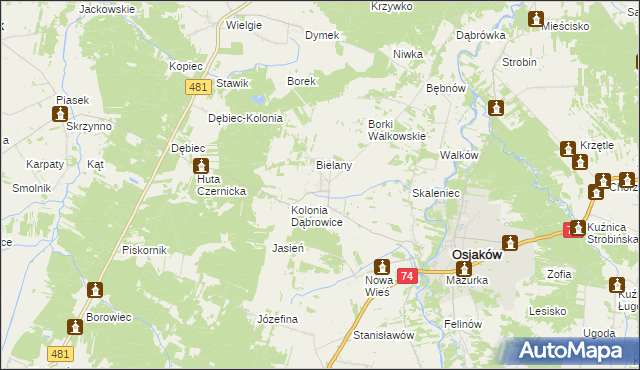 mapa Czernice gmina Osjaków, Czernice gmina Osjaków na mapie Targeo