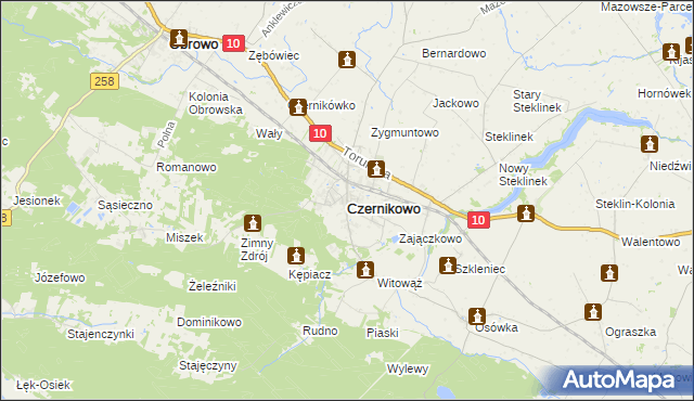 mapa Czernikowo, Czernikowo na mapie Targeo