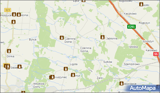 mapa Czernina Górna, Czernina Górna na mapie Targeo