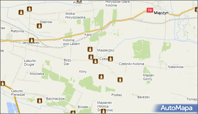 mapa Cześniki, Cześniki na mapie Targeo