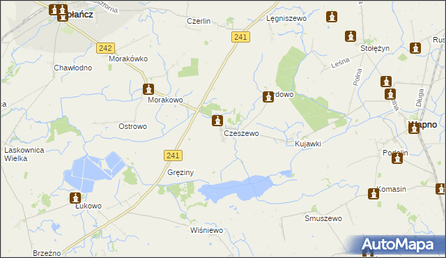 mapa Czeszewo gmina Gołańcz, Czeszewo gmina Gołańcz na mapie Targeo