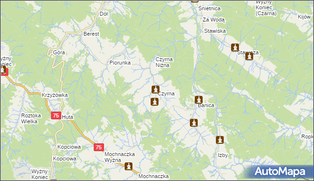 mapa Czyrna, Czyrna na mapie Targeo