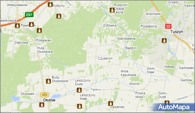 mapa Czyżemin, Czyżemin na mapie Targeo