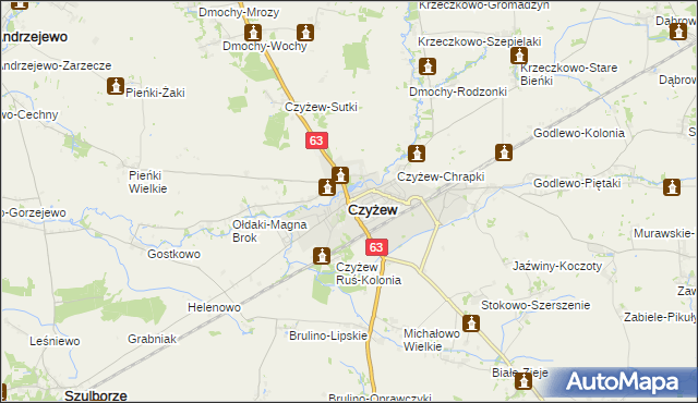 mapa Czyżew powiat wysokomazowiecki, Czyżew powiat wysokomazowiecki na mapie Targeo