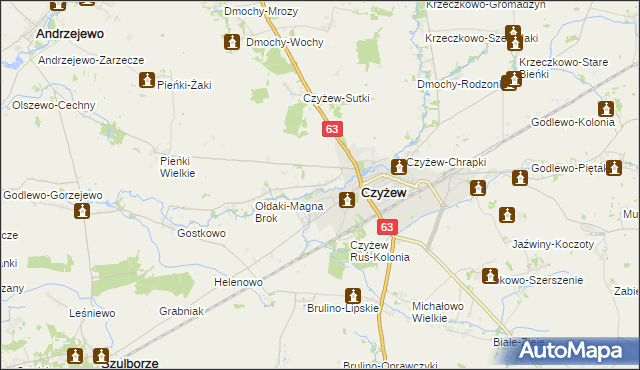 mapa Czyżew Ruś-Wieś, Czyżew Ruś-Wieś na mapie Targeo