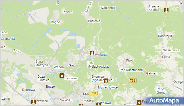 mapa Czyżówka gmina Trzebinia, Czyżówka gmina Trzebinia na mapie Targeo