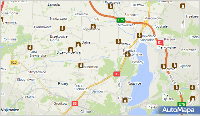 mapa Dąbie Chrobakowe, Dąbie Chrobakowe na mapie Targeo