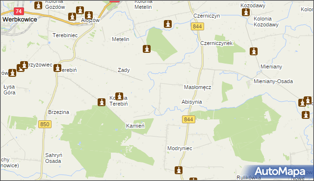 mapa Dąbrowa gmina Hrubieszów, Dąbrowa gmina Hrubieszów na mapie Targeo